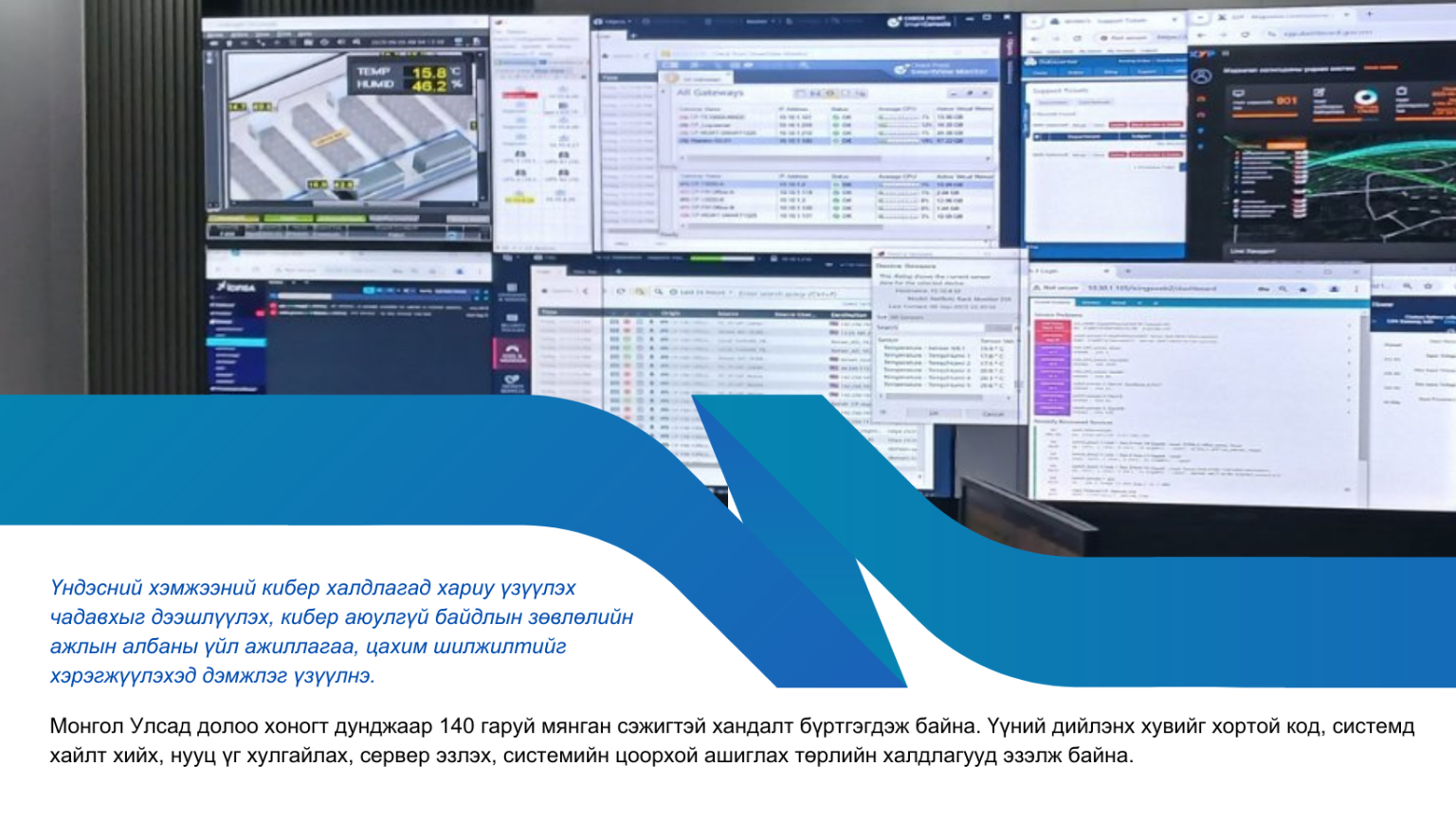 Кибер халдлага, зөрчилтэй тэмцэх нийтийн төвд тоног төхөөрөмж нийлүүлэх